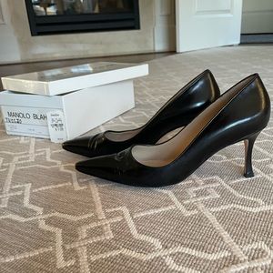 Manolo Blahnik Black Pumps 3” size 8.5